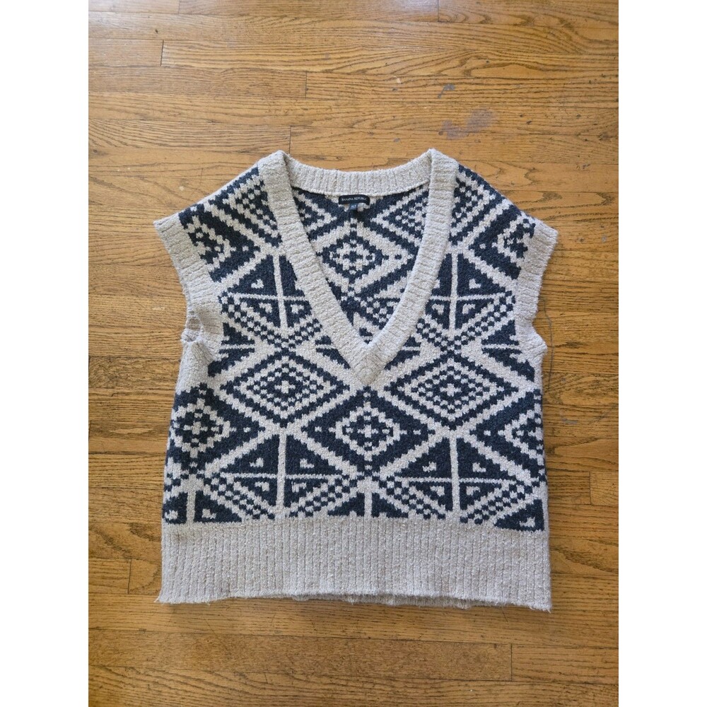 Banana Republic Womens Wool Blend Chunky Knit Sweater Vest Preppy